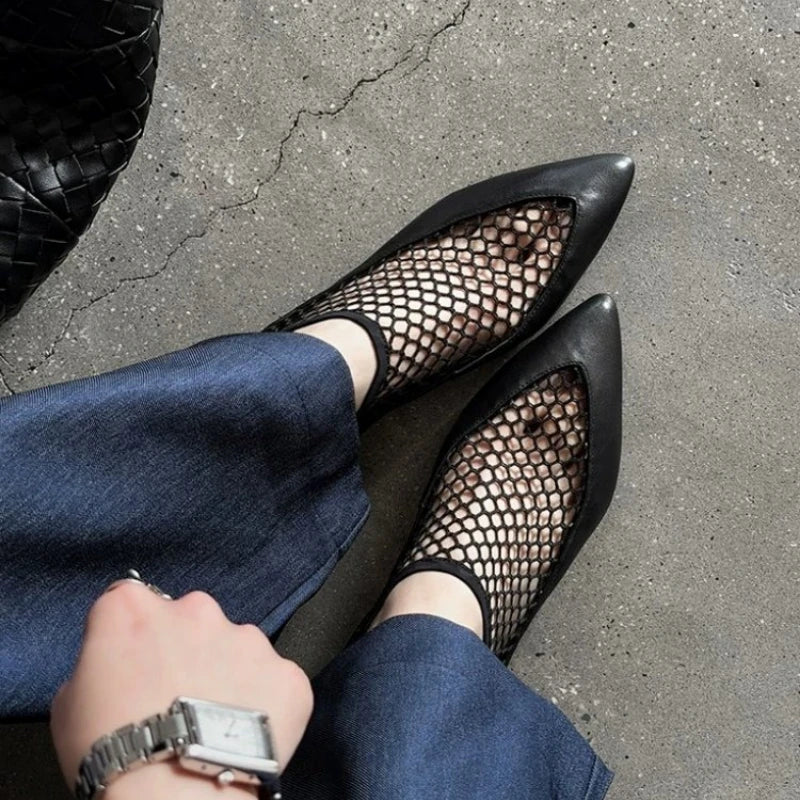 Women's Pointed Toe Mesh Flats