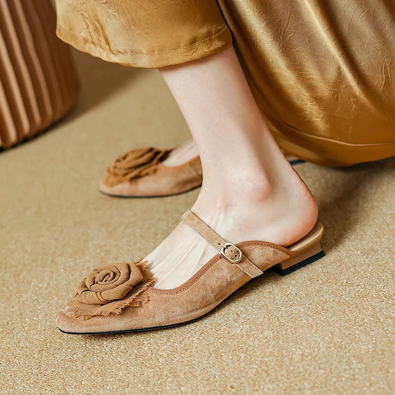 Women's Floral Mule Flats