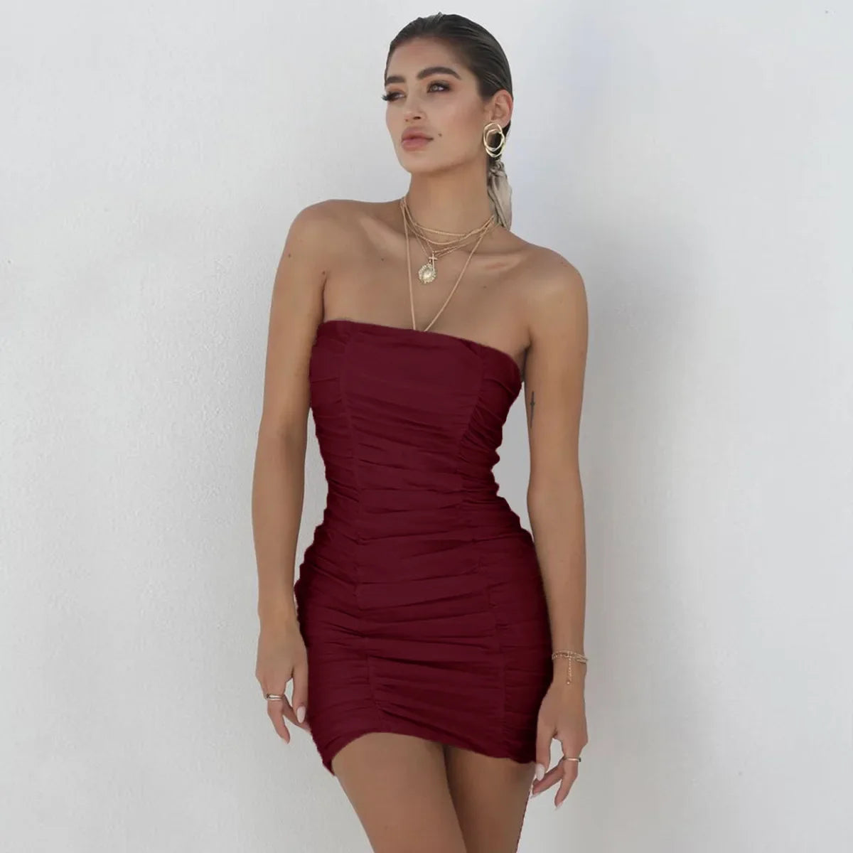 Women's Strapless Bodycon Mini Dress