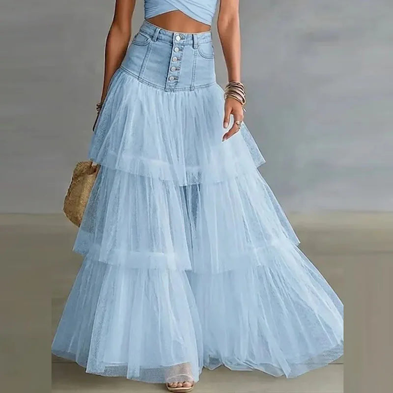 Women's Layered Tulle Maxi Skirt