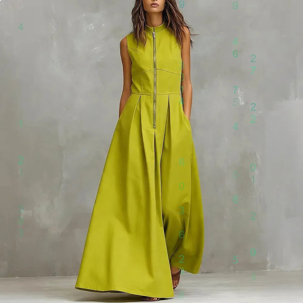 Women's Elegant Pocket Zip Jumpsuit