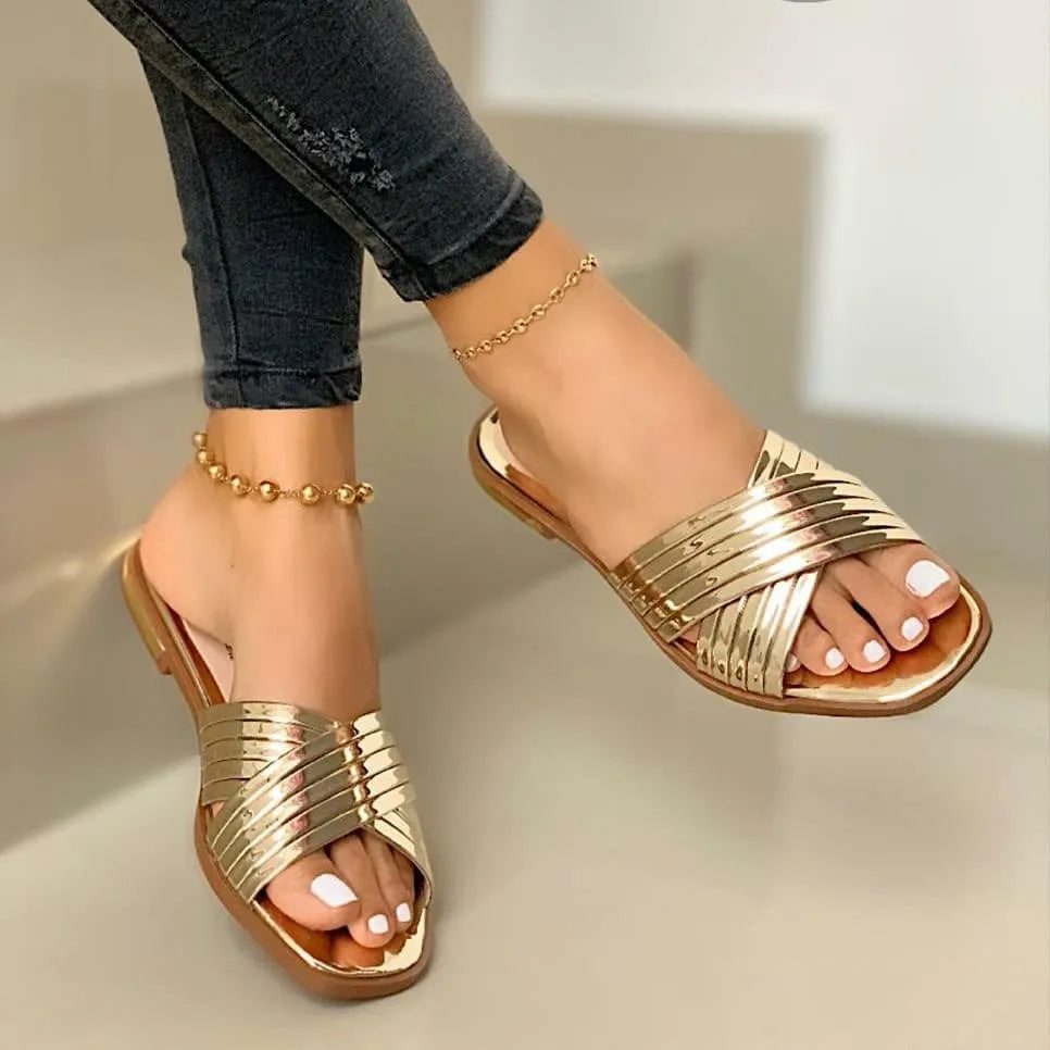 Women's Comfortable Supportive Cross Strap Slippers