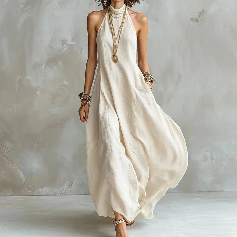 Women's Halter Flowy Maxi Dress