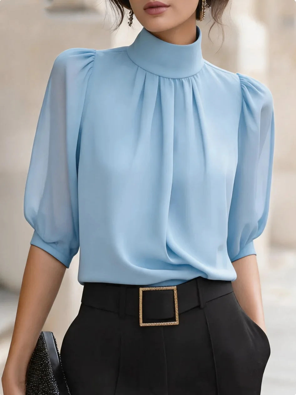 Women's Pleated Chiffon Blouse