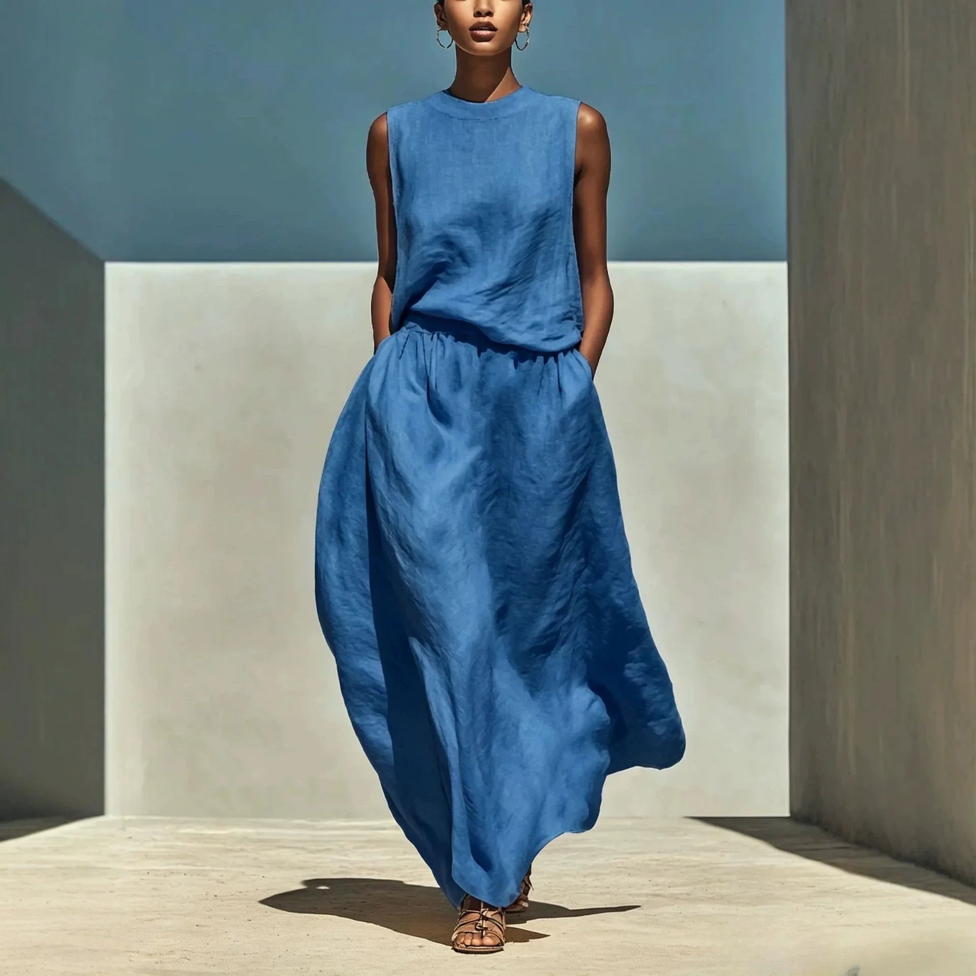 Women's Elegant Top and Maxi Skirt Set