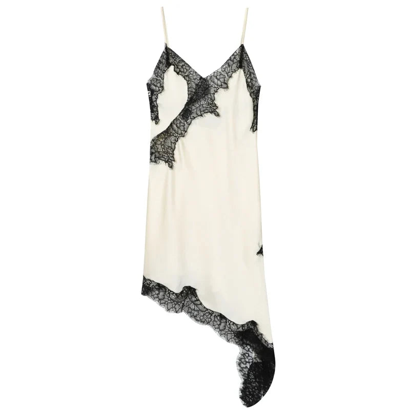 Women's Lace Asymmetrical Midi Dress