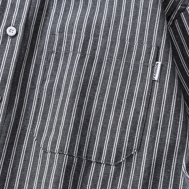 Relaxed Fit Striped Long-Sleeve Shirt