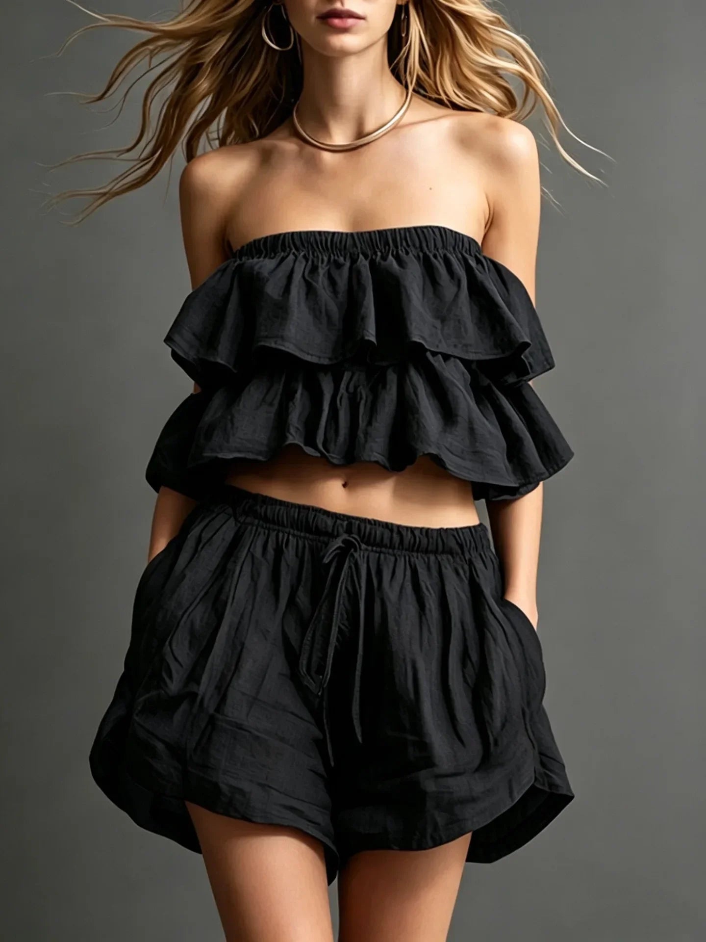 Women's Off Shoulder Two Piece Set
