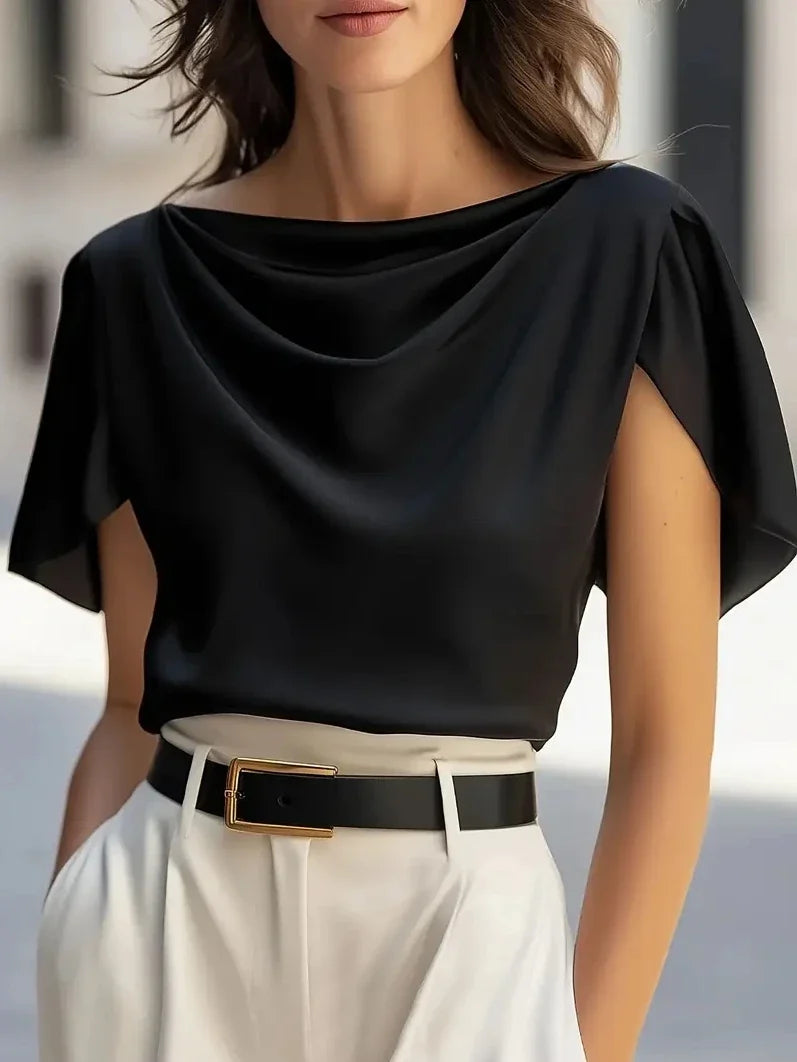 Women's Draped Cowl Neck Blouse