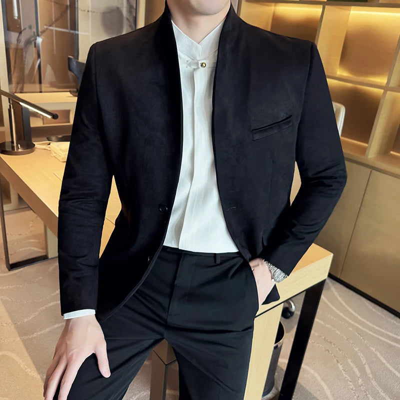 Slim Fit Velvet Blazer