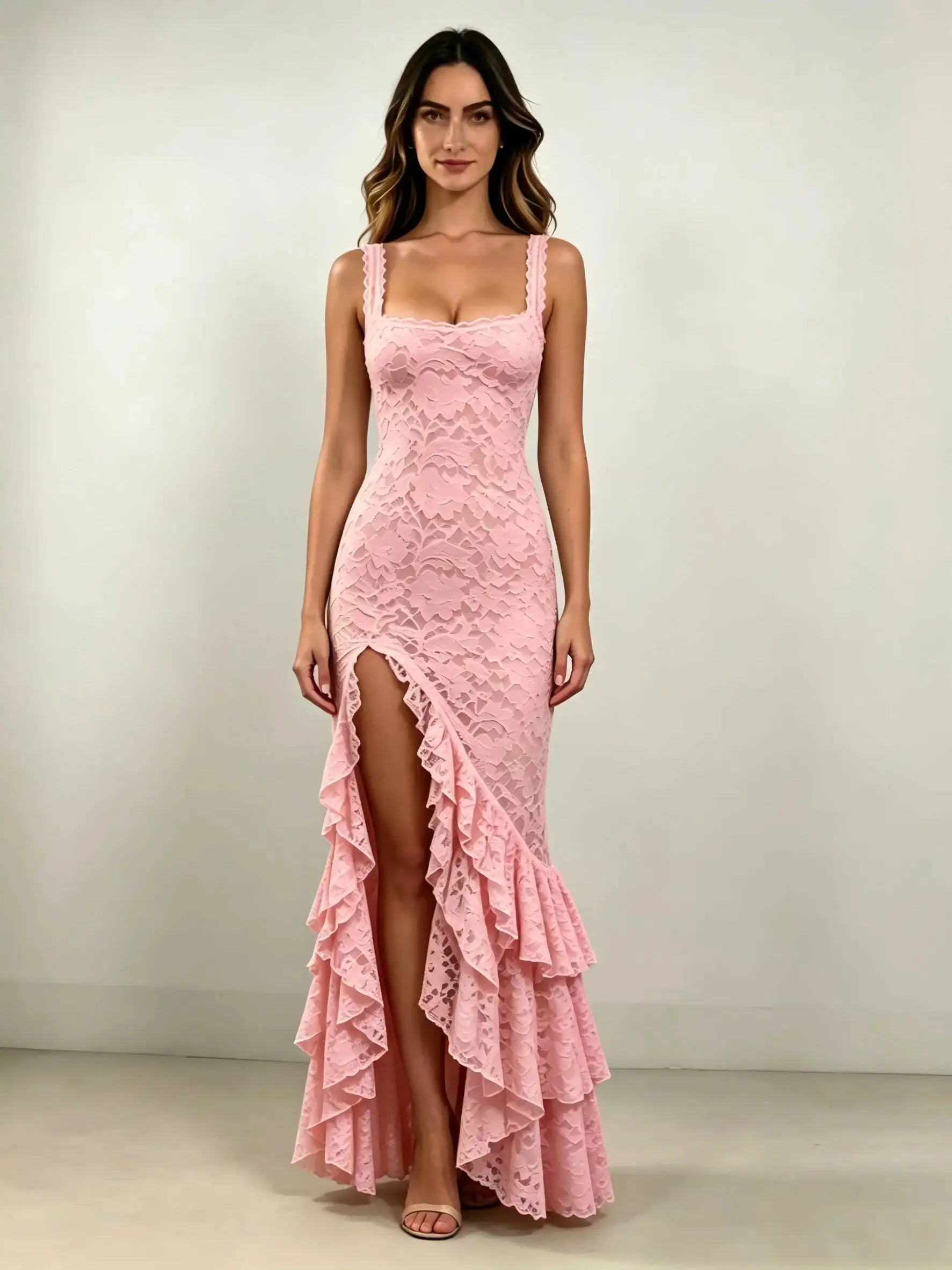 Women's Elegant Ruffle Maxi Dress