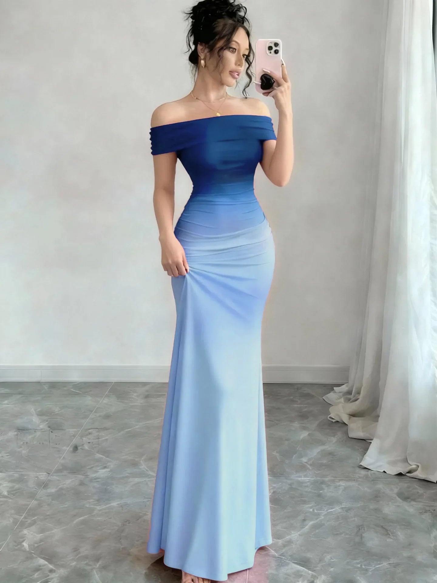 Women's Elegant Off Shoulder Maxi Dress