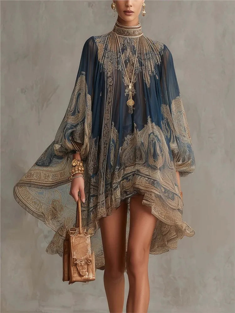 Women's Boho Chiffon Mini Dress