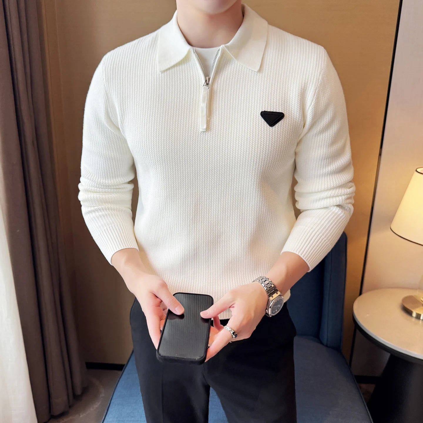 Slim Fit Long-Sleeve Knit Sweater