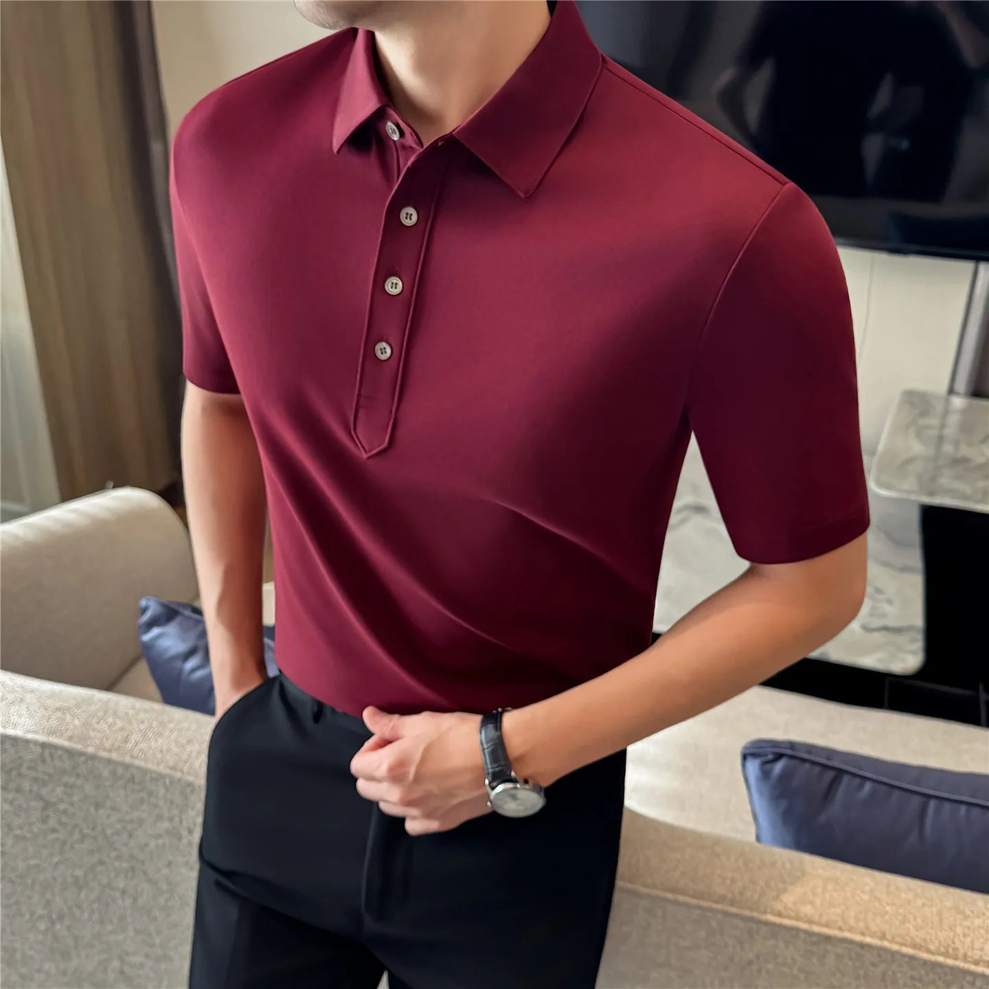 Slim Fit Short-Sleeve Polo Shirt