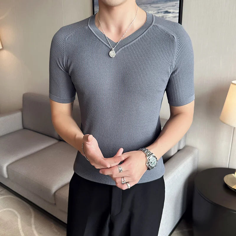 Slim Fit Short-Sleeve V-Neck T-Shirt