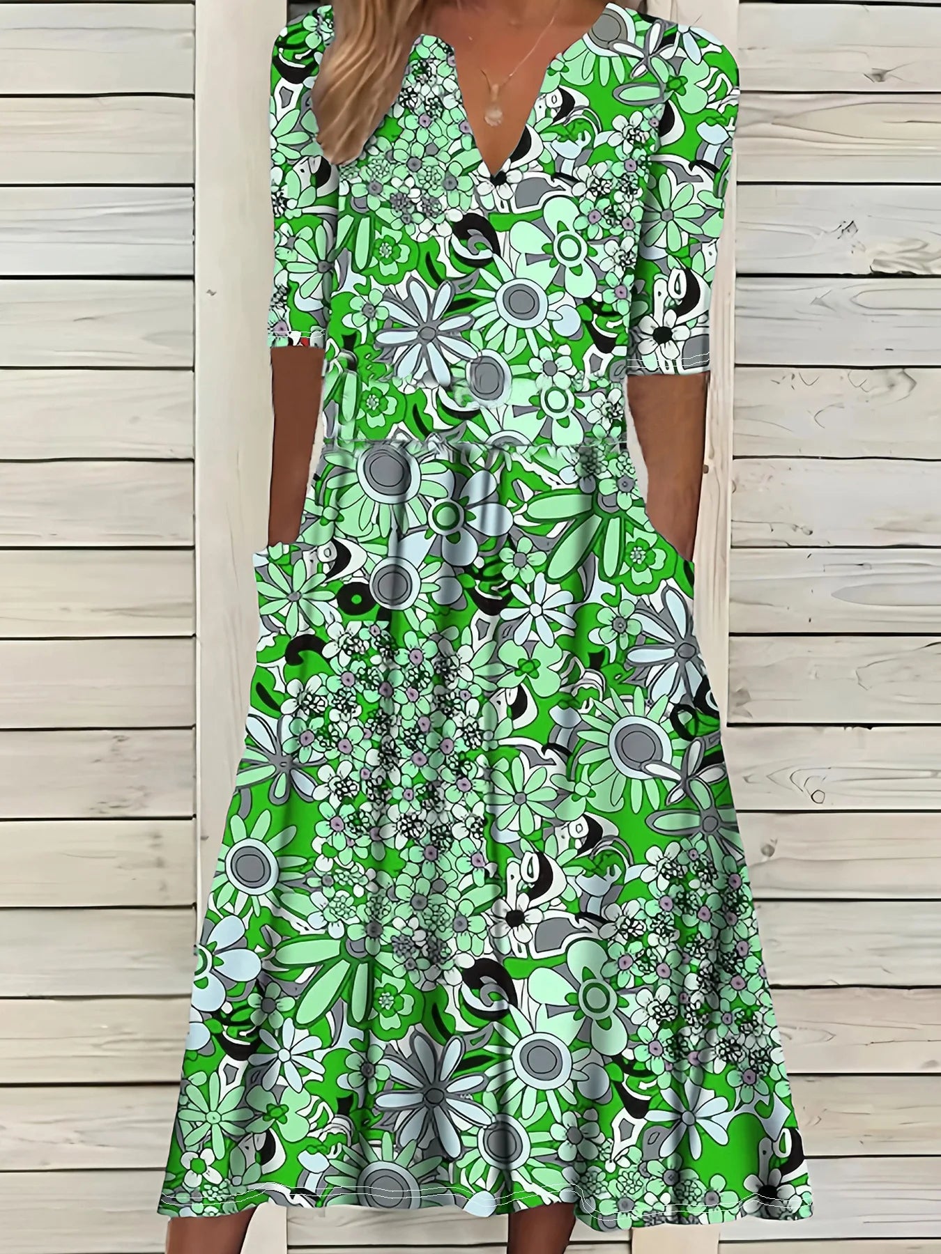 Women's Vintage Floral Maxi Dress