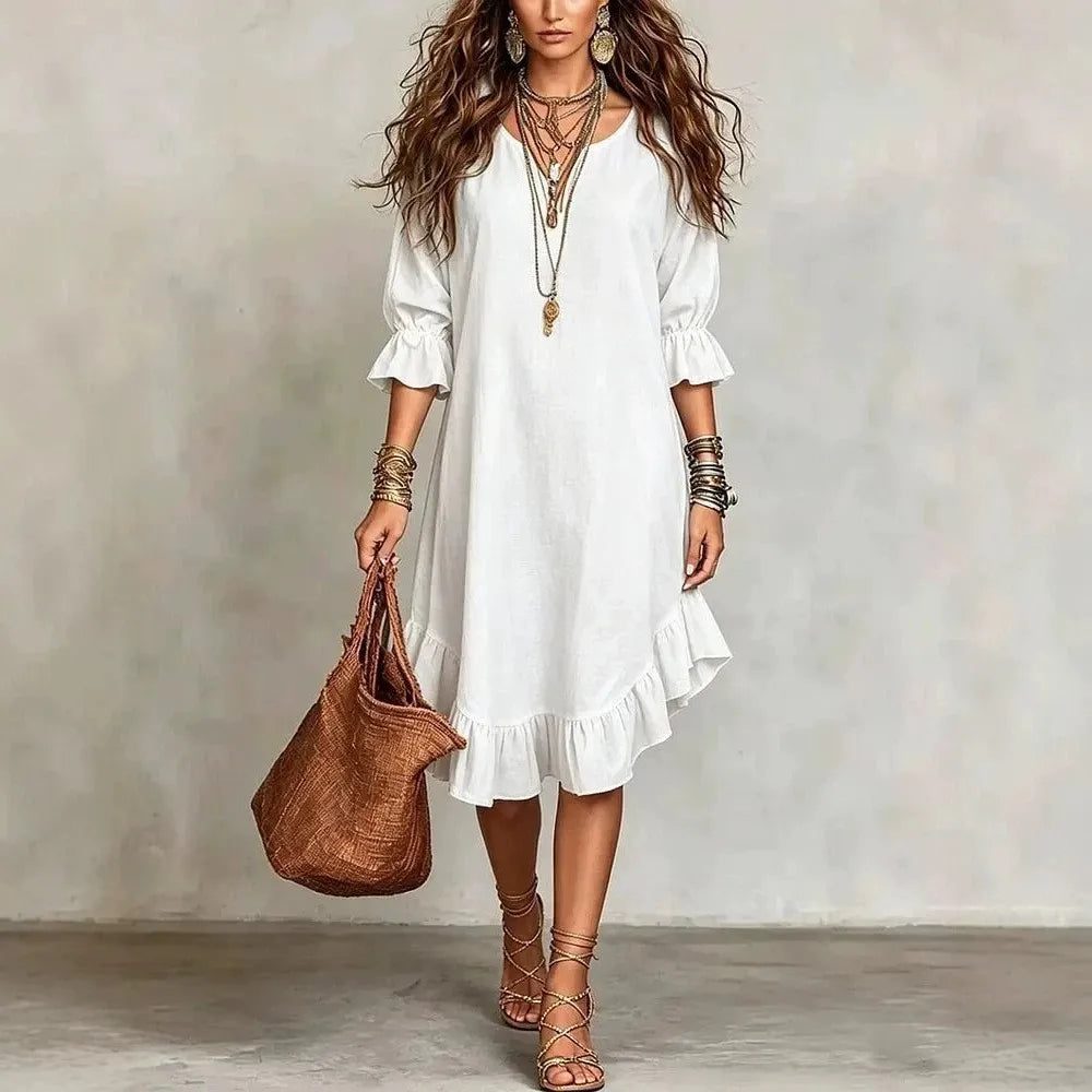Women's Ruffle Hem Midi Dress