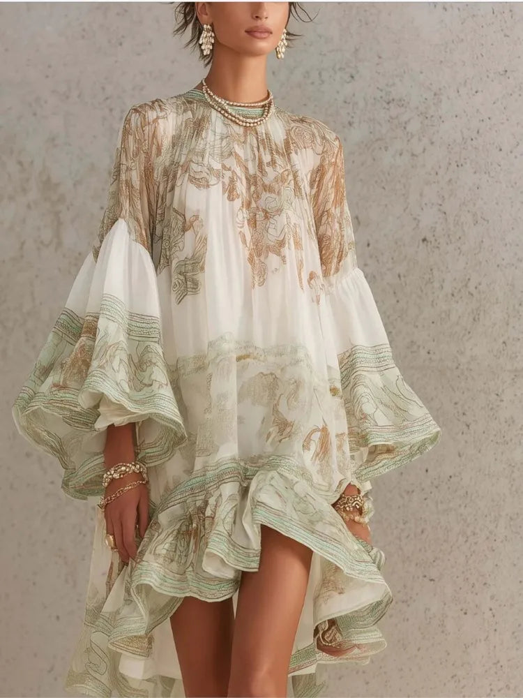 Women's Boho Chiffon Mini Dress
