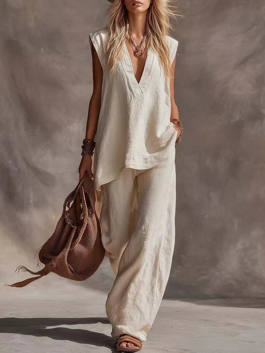 Women's Wide Leg Two-Piece Set