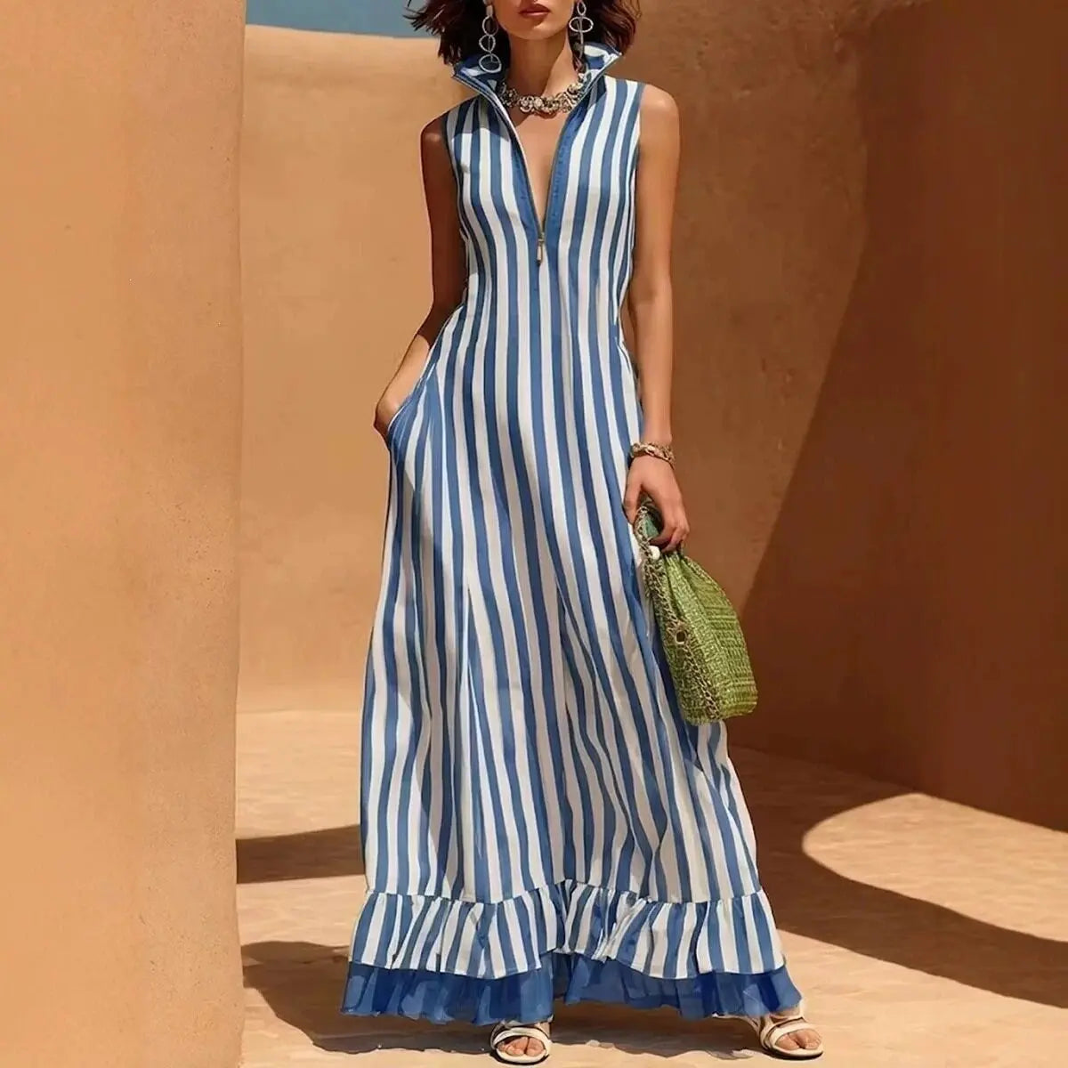 Women's Striped Maxi Dress