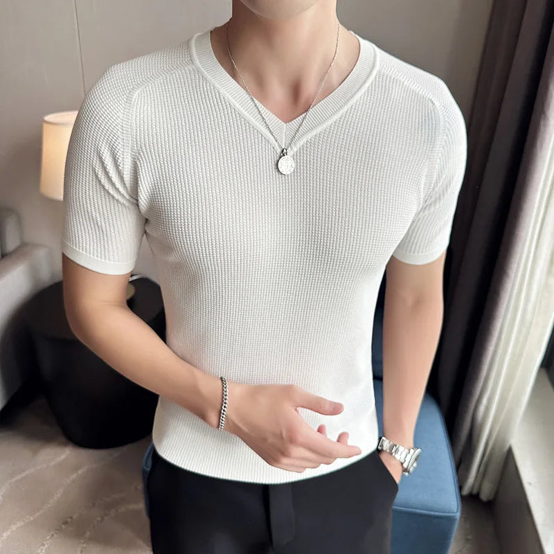 Slim Fit Short-Sleeve V-Neck T-Shirt