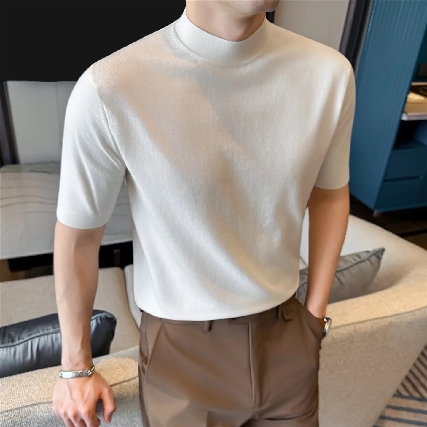 Slim Fit Silk Short-Sleeve T-Shirt
