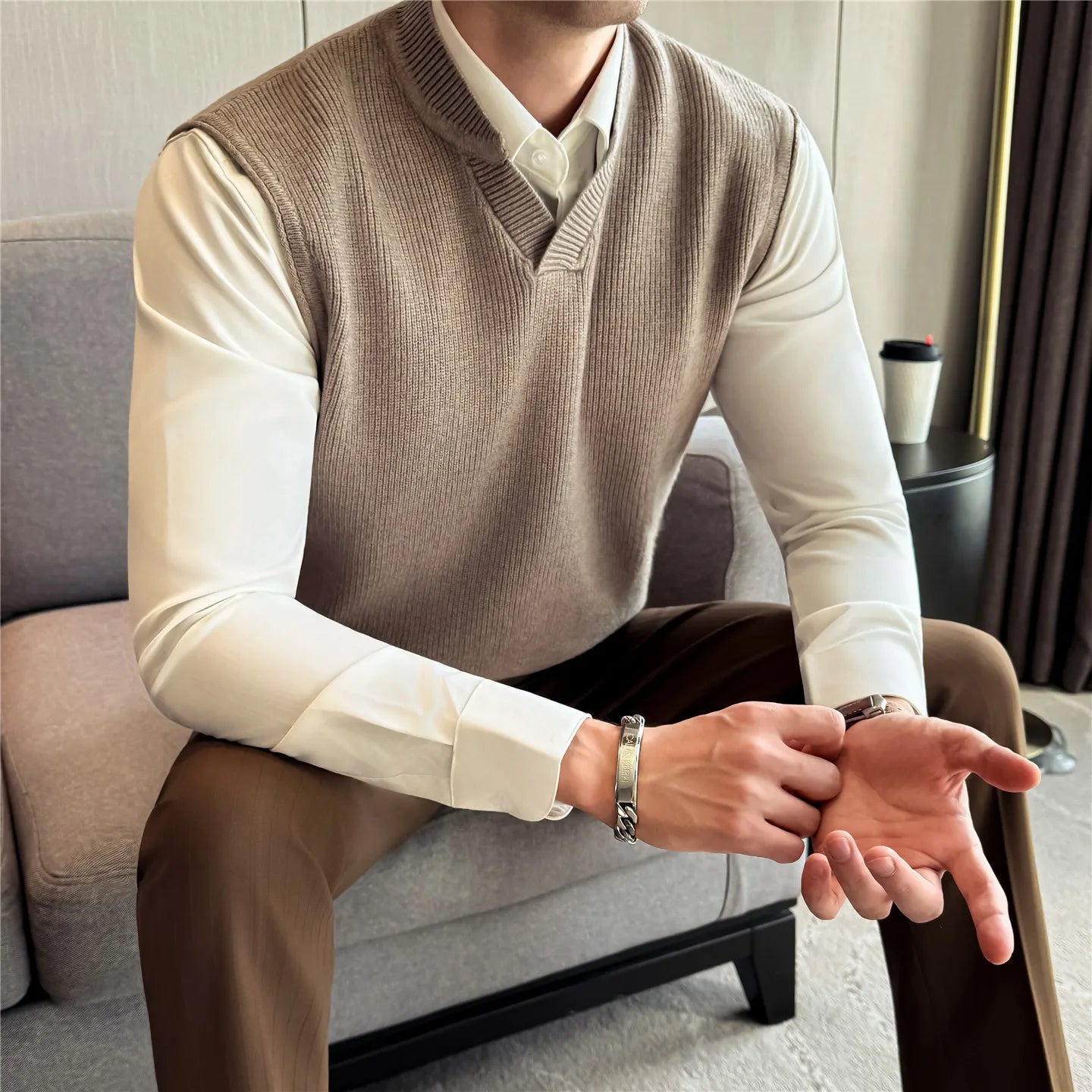 V-Neck Knit Sweater