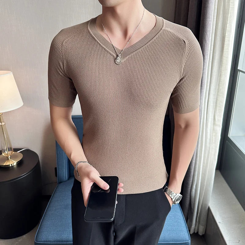Slim Fit Short-Sleeve V-Neck T-Shirt