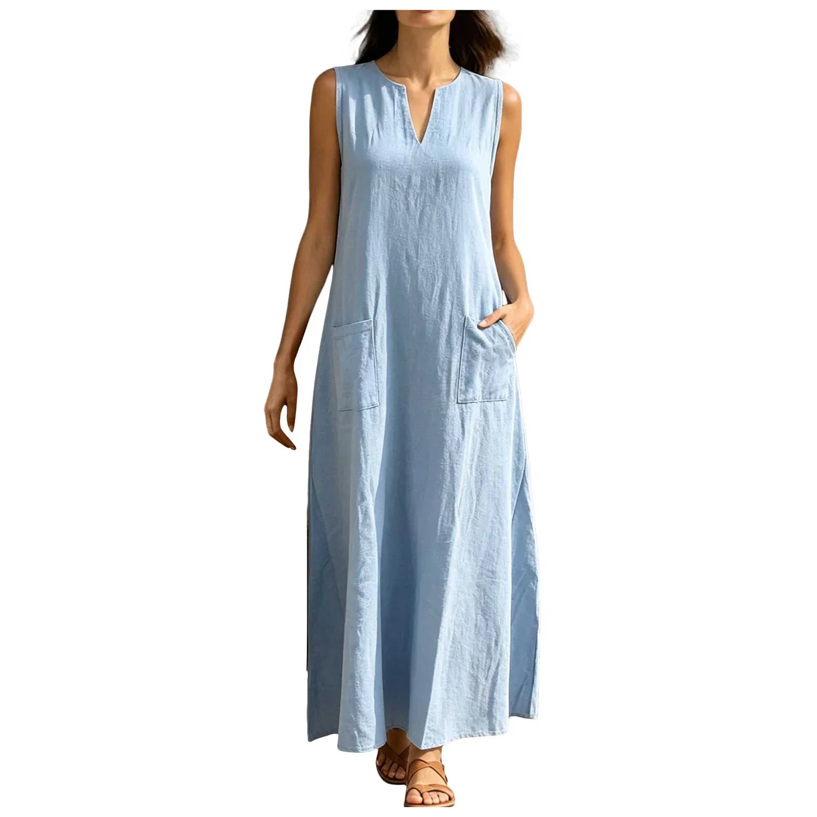Women's Sleeveless Pocket Sundress
