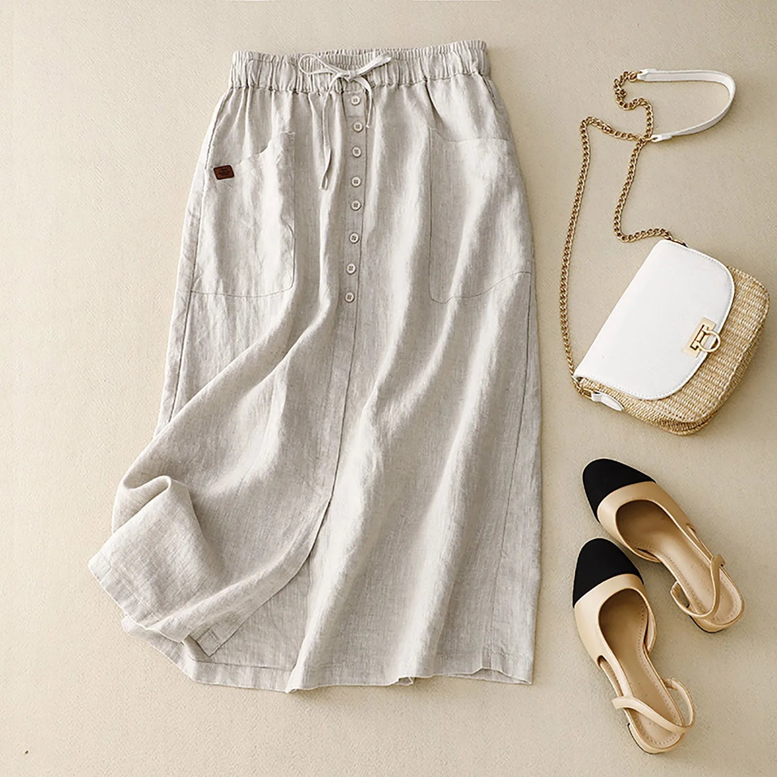 Women's A-Line Linen Skirt