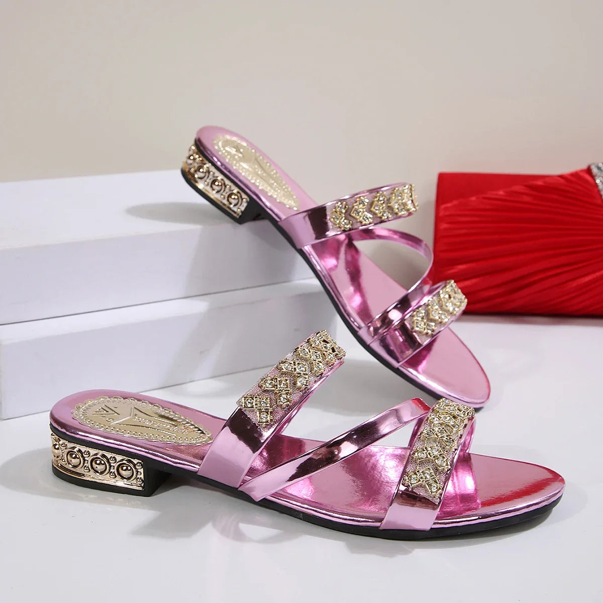 Women's Rhinestone Slide Sandals