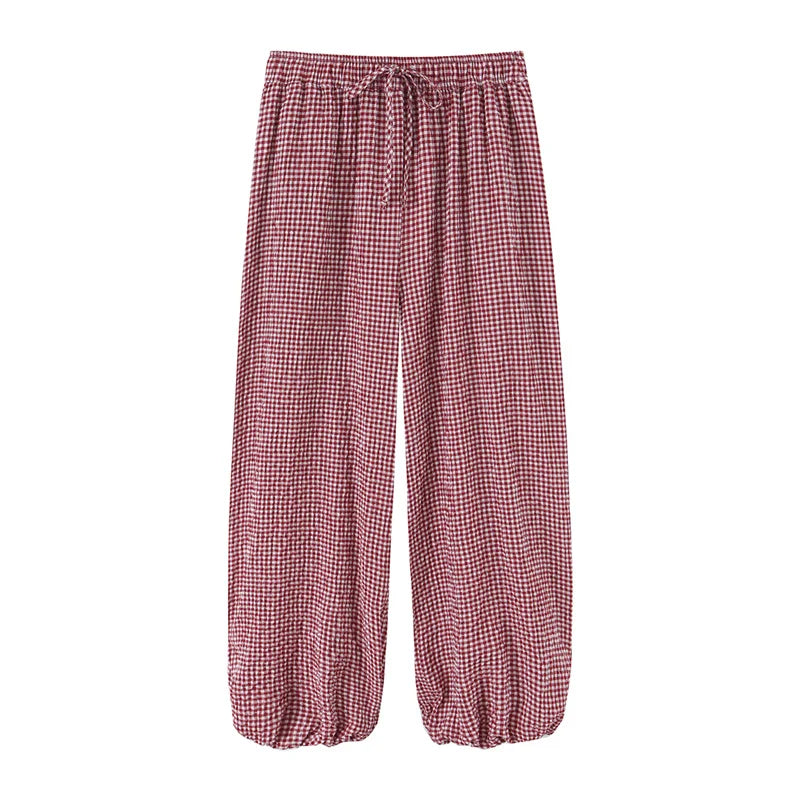 Women's Plaid Lantern Trousers