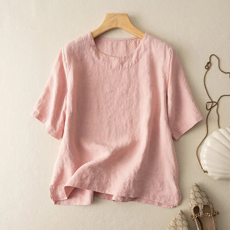 Women's Breathable Linen Blend Summer Blouse