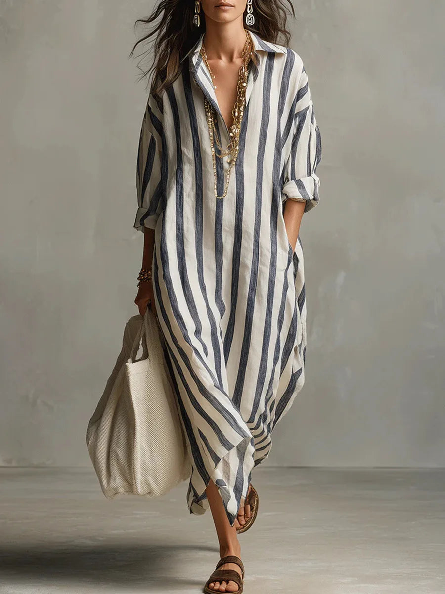 Women's Linen Long Shirt Dress