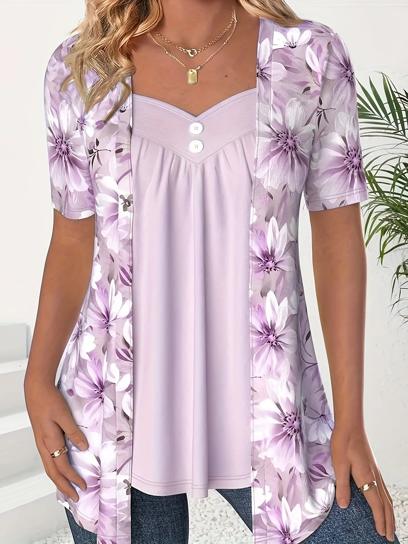 Women's Floral Two Piece Cardigan Set