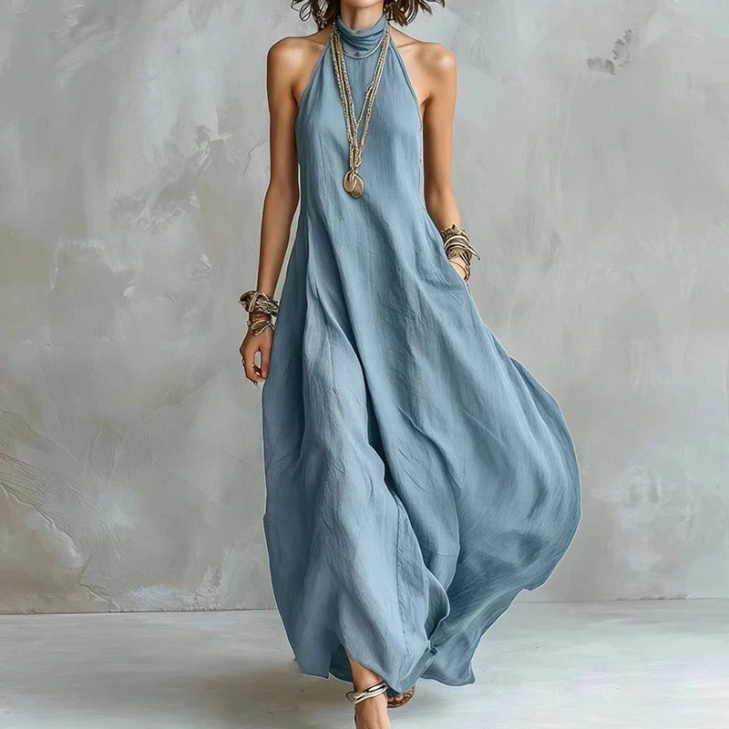 Women's Halter Flowy Maxi Dress