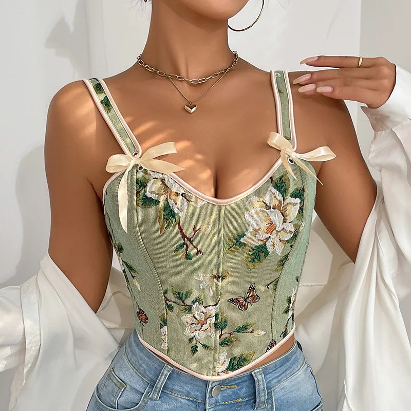 Women's Floral Corset Top