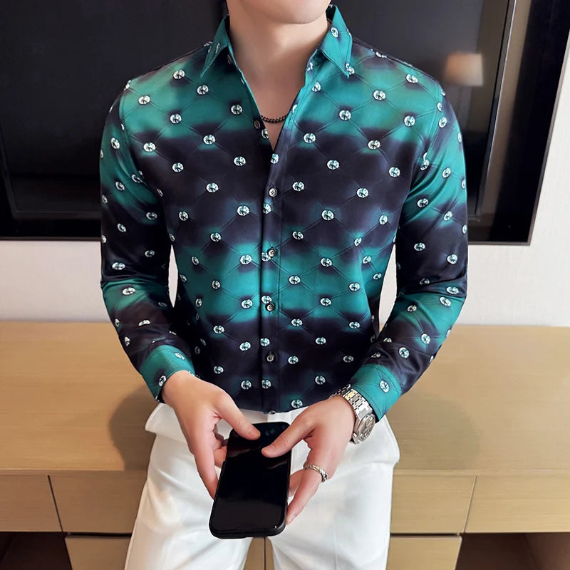 Slim Fit Printed Long-Sleeve T-Shirt
