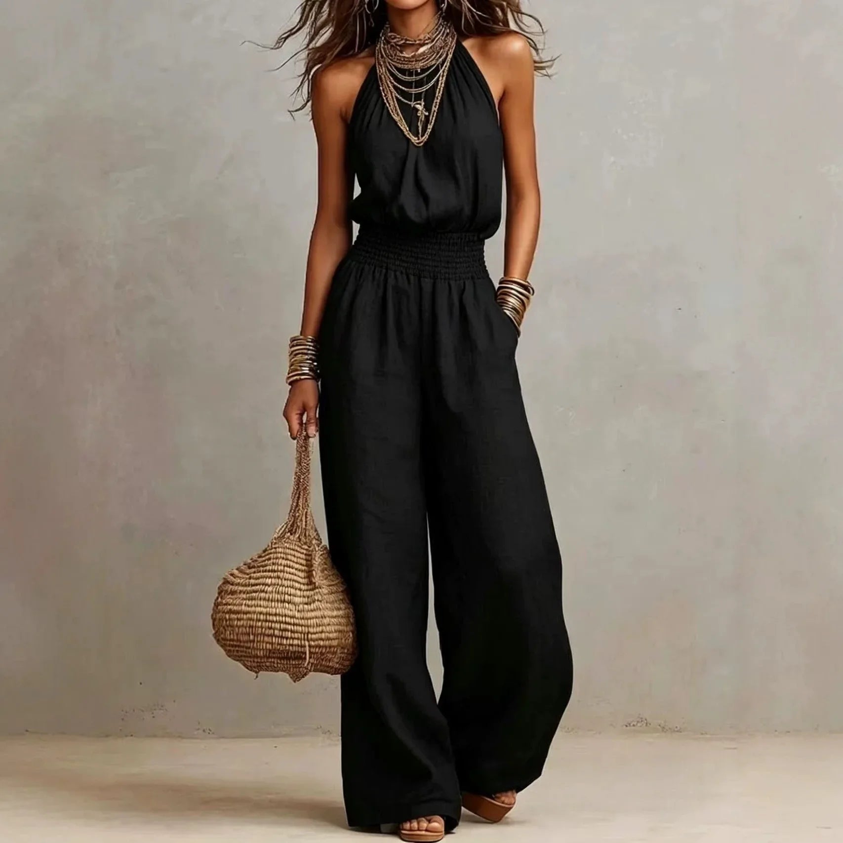 Women's Flowing Wide Leg Jumpsuit