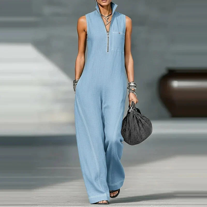 Women's Sleeveless Wide Leg Jumpsuit