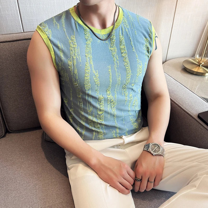 Slim Fit Patchwork Tank Top