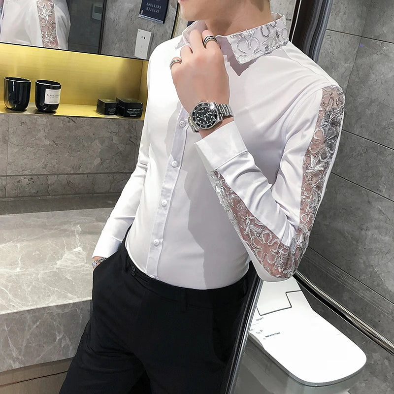 Slim Fit Long-Sleeve Tuxedo Shirt