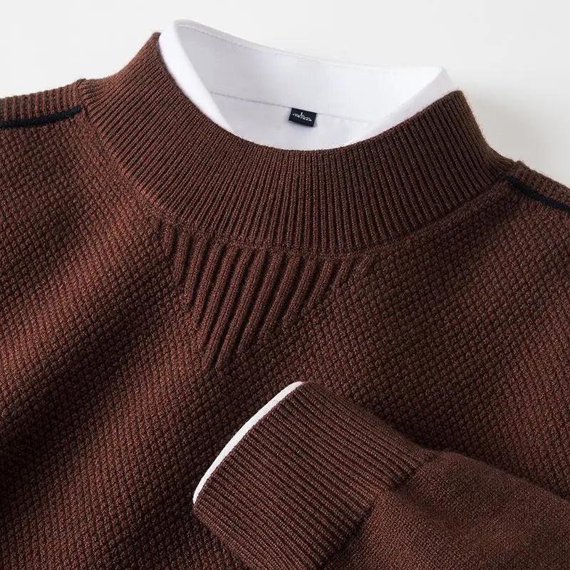 Jacquard Mock Neck Sweater