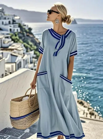 Women's Effortless Striped Pocket Dress