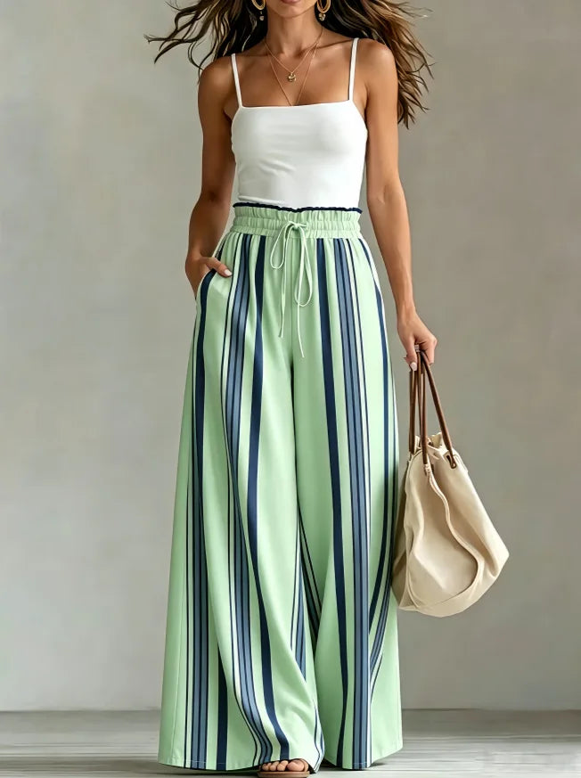 Women's Striped Palazzo Trouser