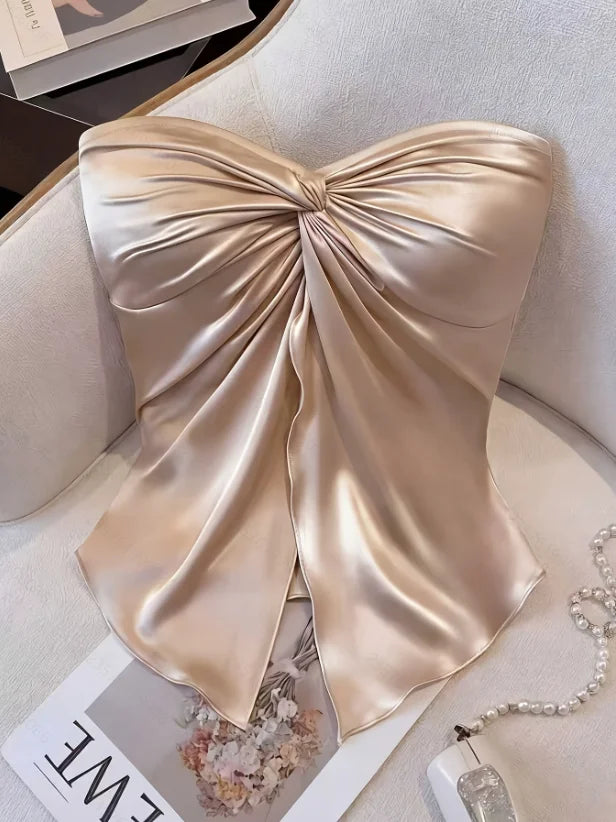 Women's Satin Strapless Blouse