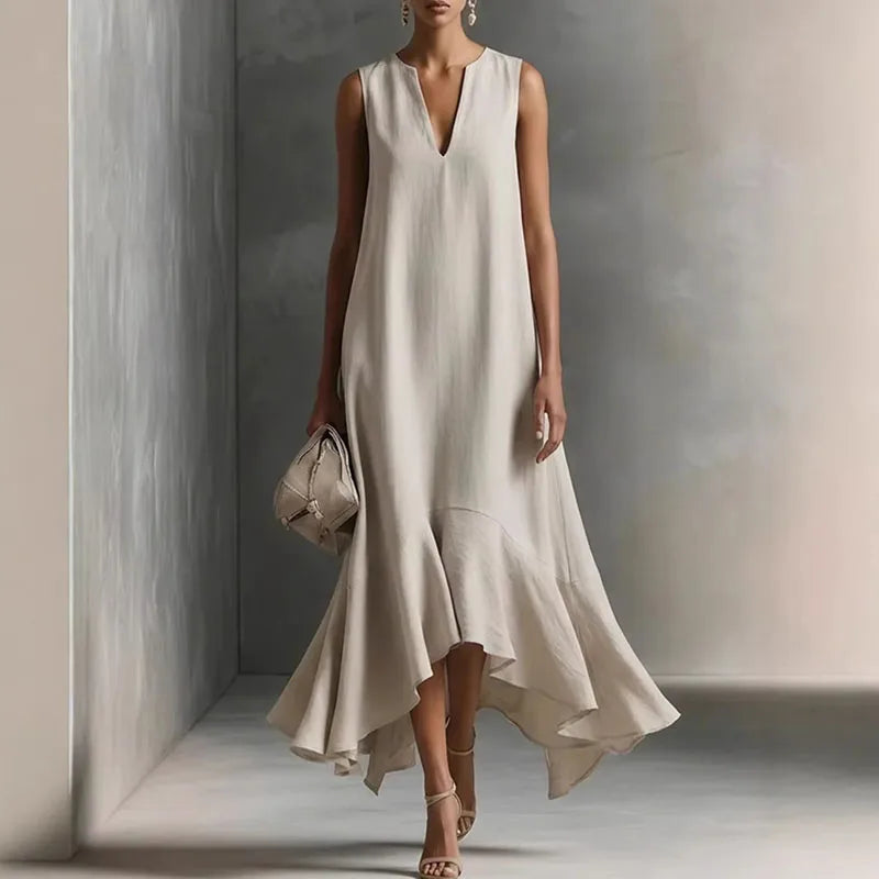 Women's V Neck Flowy Sundress