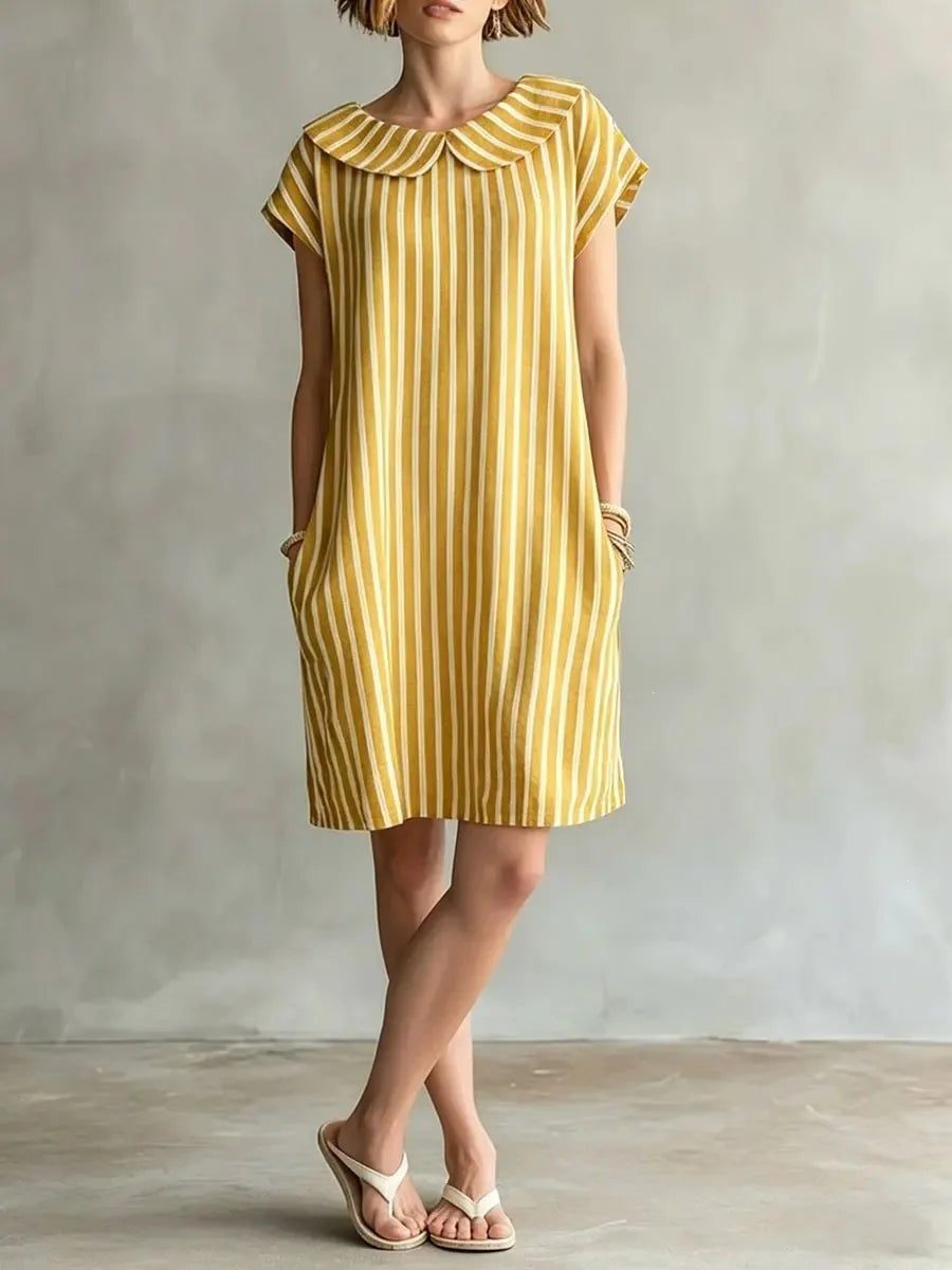 Women's Striped Casual Shift Mini Dress