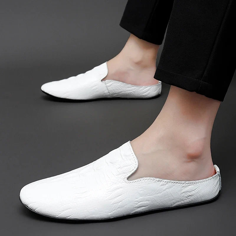 Women's Crocodile Mule Loafers